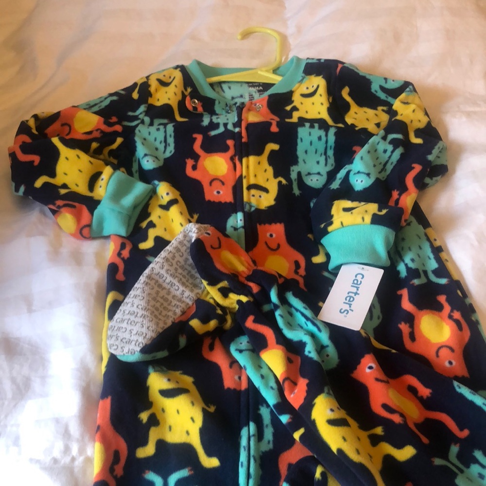Adorable Carter fuzzy  monster footed sleeper. For boy or girl